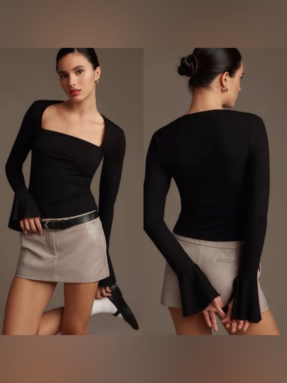 Reformation Lucca Knit Top Black Size Small